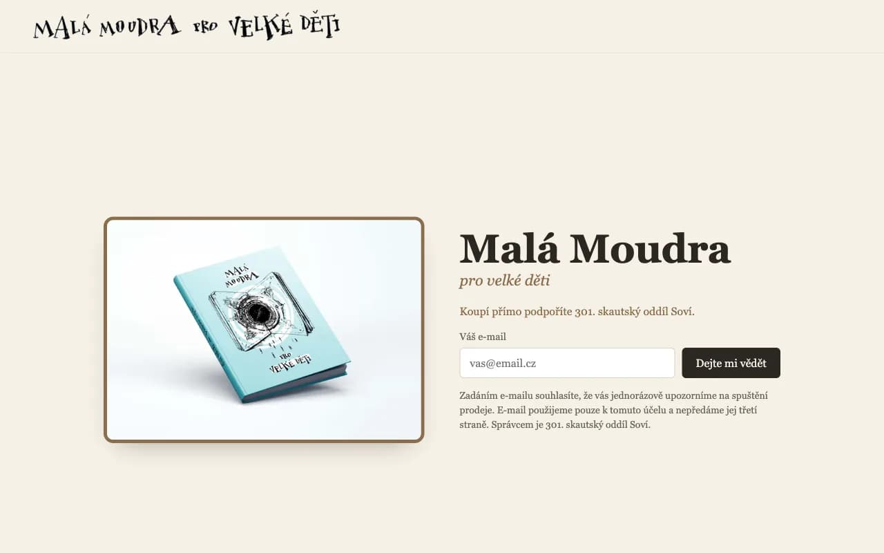 Screenshot of the malamoudra.cz homepage
